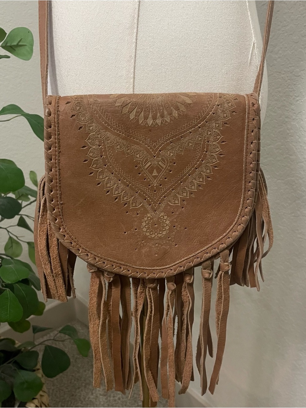 Cleobella Leather Fringe Crossbody Bag | Boho Festival Western Style